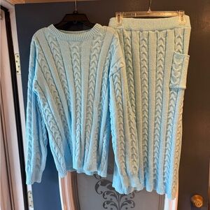 SHEIN Soft Blue Knit Top